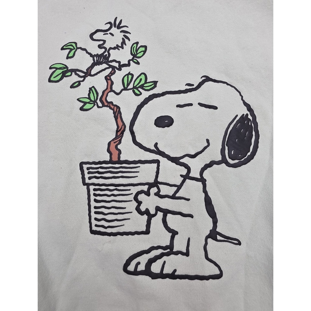 Peanuts Green Crewneck Fleece Snoopy Sweatshirt Size XL - Picture 2 of 9